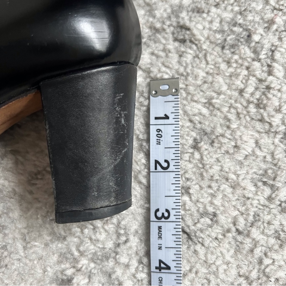 Boden Black Loafer High Heel Pumps Oxford Leather Women’s 38 7.5 - Picture 6 of 9